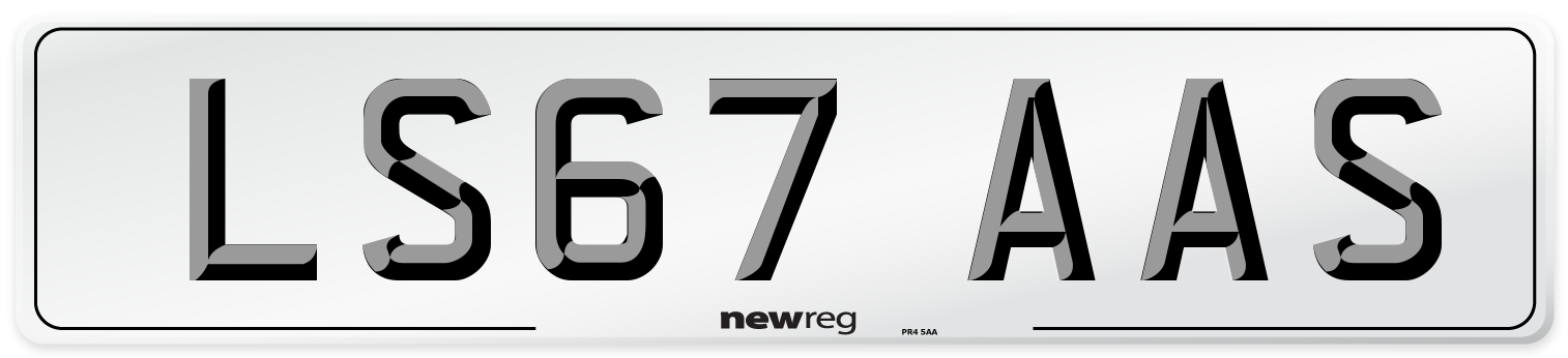 LS67 AAS Number Plate from New Reg